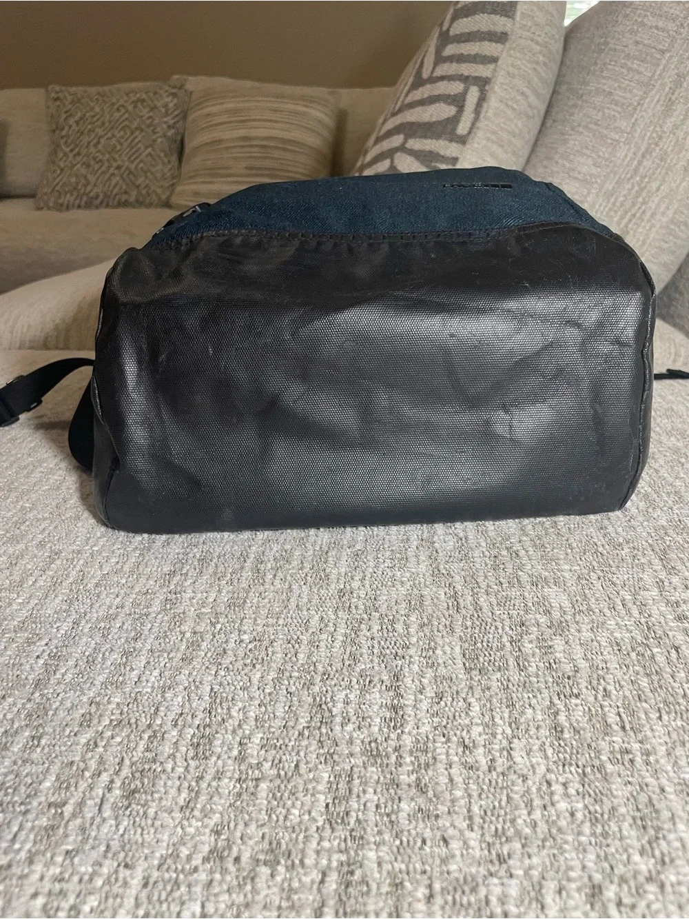 The North Face Navy Blue & Black Roll Top Messenger Bag Laptop Backpack